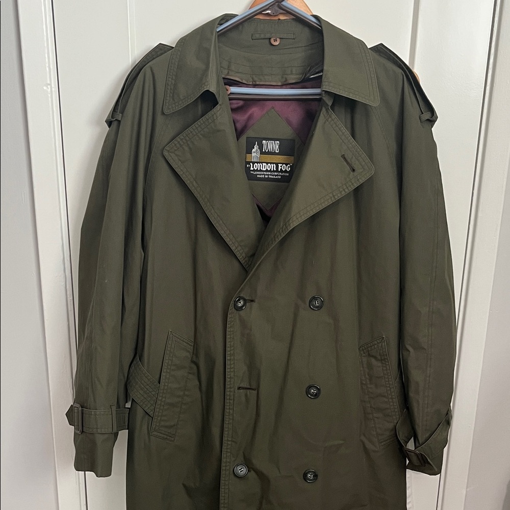 London Fog Men's Olive Trench Coat